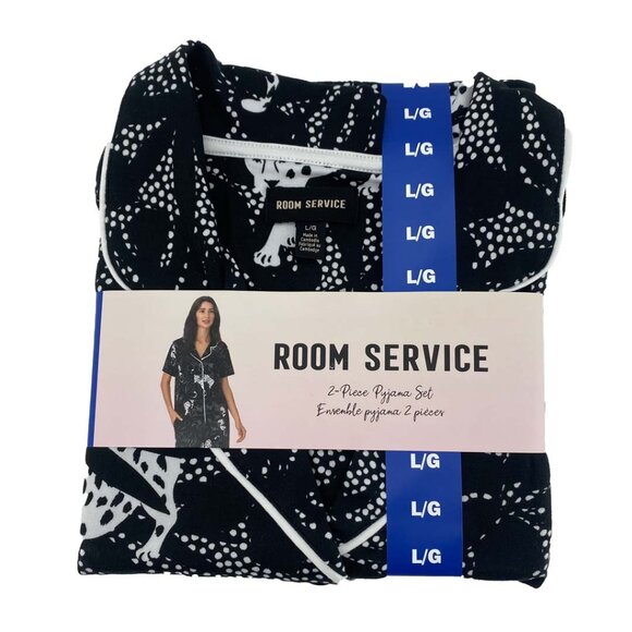 Room Service | Women's Black & White Pyjama Set | 2 Pieces | Various Sizes - Picture 1 of 3